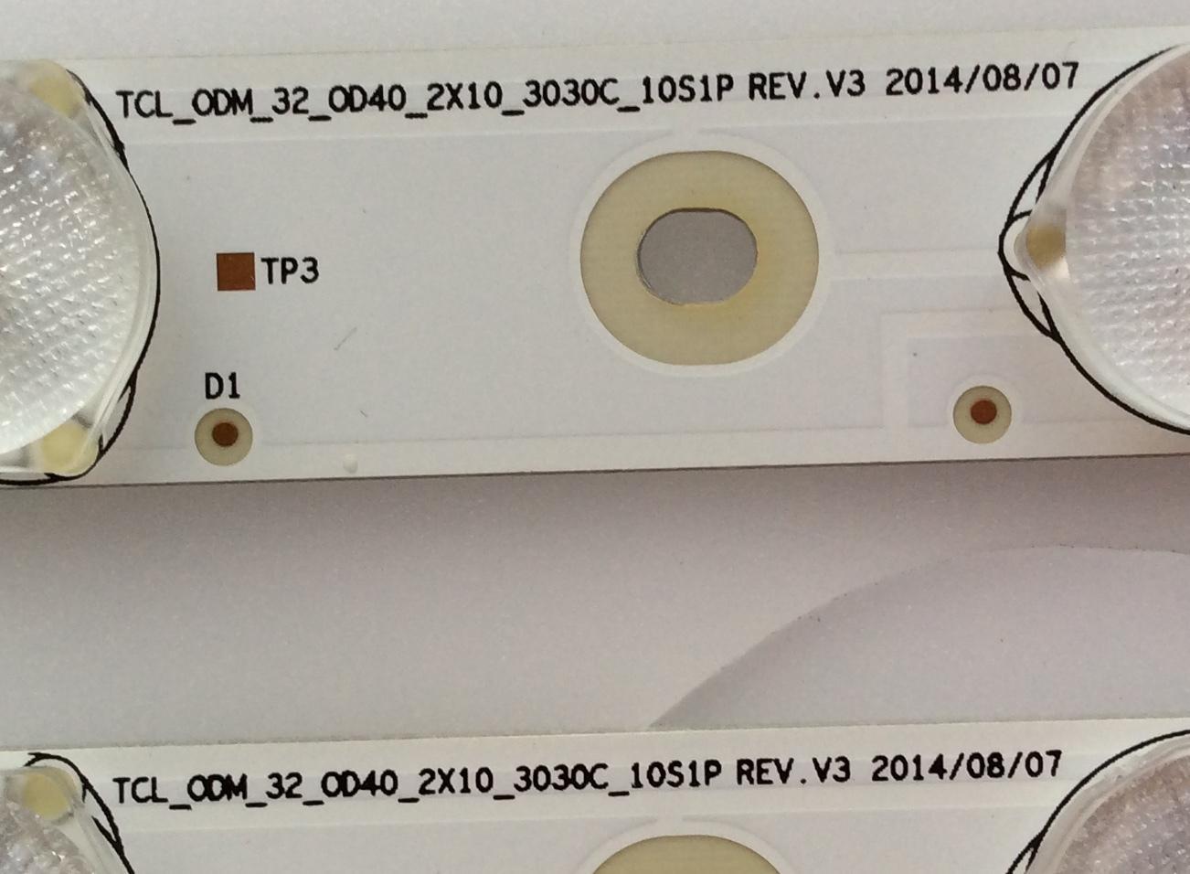 KIT DE LED PARA TV /  LVF320BEDXE1 / LVF320BEDX E1 V1 / TCL_ODN_32_OD40_2X10_3030C_100S1P REV.V3 / 4C-LB320T-YHN / QG7XNX  - Imagen 3